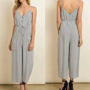 Aritzia Dress Forum Stripped Cropped Jumpsuit US Small